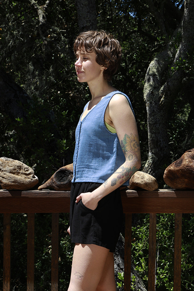 Tank VestIndigo Gauze : XS, M, L – Me & Arrow Tank VestIndigo Gauze : XS, M, L – Me & Arrow