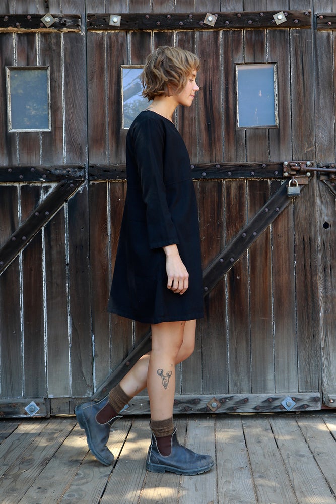Basic Dress, Black Linen : M, L