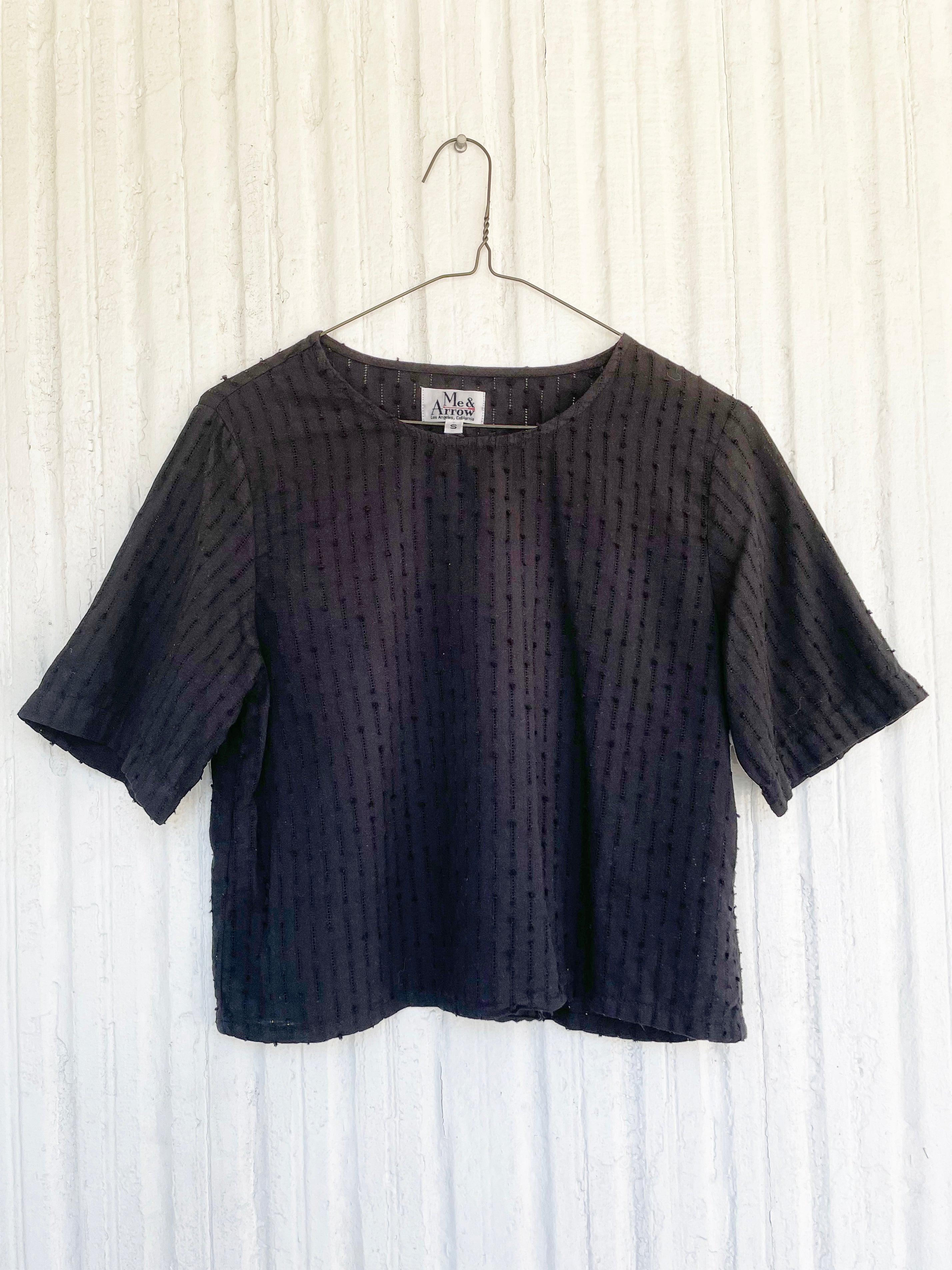 Black Eyelet Wrap Top factory Small Small