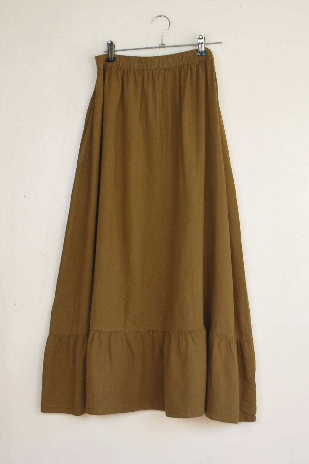 ◆Loulouseoul◆ Unbar Frill Maxi Skirt Brown Unbar Frill Maxi Skirt (Brown) - LOULOUSEOUL
